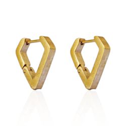 Brinco Argola Diamante Aço Inoxidável Dourado - IB... - Kumbayá Joias