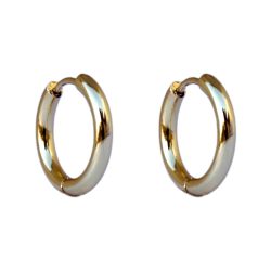 Brinco Argola Média Aço Inoxidável Dourado - IBR20... - Kumbayá Joias