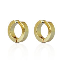 Brinco Argola de Pressão Aço Inoxidável Dourado - ... - Kumbayá Joias