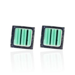 Brinco Quadrado Verde Aço Inoxidável - IBR209600 - Kumbayá Joias