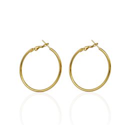 Brinco Argola Lisa Aço Inoxidável Dourado - IBR21... - Kumbayá Joias