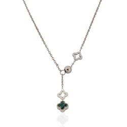 Colar Gravata com Trevos Verde Aço Inoxidável - I... - Kumbayá Joias