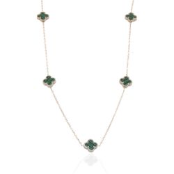 Colar Mini Trevos Verde Aço Inoxidável - ICO067000... - Kumbayá Joias