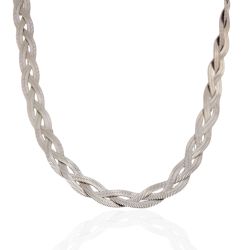 Colar Corrente Lacraia Trançado Aço Inoxidável - ... - Kumbayá Joias