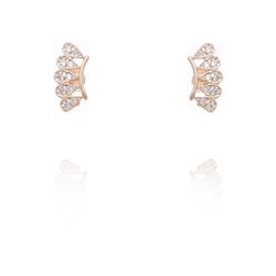 Brinco Ear Cuff Gotas Com Zircônias Semijoia Banho De Ouro 18k