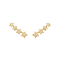 Brinco Ear Cuff Estrelas Texturizado By Kumbayá Jo... - Kumbayá Joias