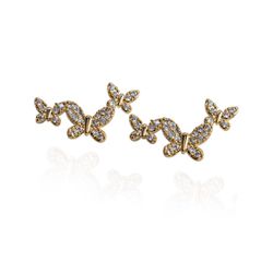 Brinco Ear Cuff Borboletas Cravejadas de Zircônias... - Kumbayá Joias