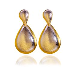 Brinco Gotas Texturizadas Banho de Ouro 18K