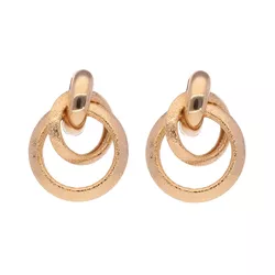 Brinco Círculos Entrelaçados Texturizados Semijoia... - Kumbayá Joias