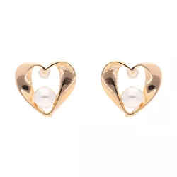 Brinco Coração Torcido Com Pérola By Kumbayá Joias... - Kumbayá Joias