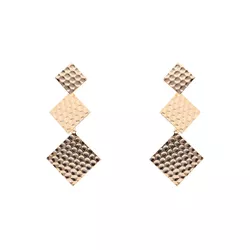 Brinco Triplo Losangos Martelado By Kumbayá Joias ... - Kumbayá Joias