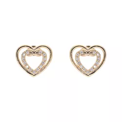 Brinco Coração Duplo Vazado com Zircônias by Kumba... - Kumbayá Joias