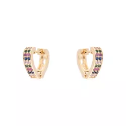 Brinco Argola P Coração Cravejado de Zircônias Col... - Kumbayá Joias