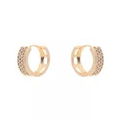 Brinco Argola 3 Fileiras Cravejada de Zircônias by... - Kumbayá Joias