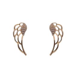 Brinco Asas De Anjo Com a Base Cravejada De Zircon... - Kumbayá Joias