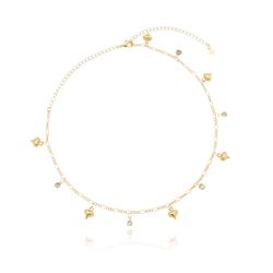 Colar Choker De Corações e Ponto De Luz Semijoia B... - Kumbayá Joias