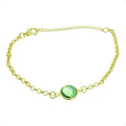 Pulseira Elo Português Com Zircônia Verde By Kumbayá Joias