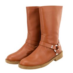 Bota Pietra Biker Cano Médio com Estribo Marrom - ... - Paula B