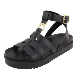 Sandália Flatform Gladiadora Virginia Preta - Virg... - Paula B