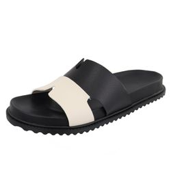 Papete Aline Preta Off White - Aline-Preta-Off-Whi... - Paula B