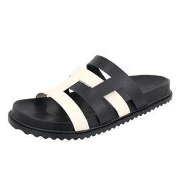 Papete Livia Preta Off White - Livia-Preta-Off-Whi... - Paula B