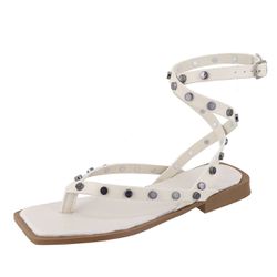 Rasteira Eduarda Off White - Eduarda-Off - Paula B