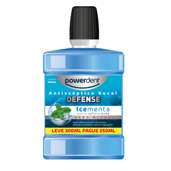 Antisséptico Powerdent Zero Álcool Menta L300 P250ml - 2428 - Grupo PDHB - Loja Virtual