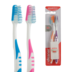 Escova de dente Powerdent Cleaner - Macia - Kit com 2 un - 1467 - Grupo PDHB - Loja Virtual
