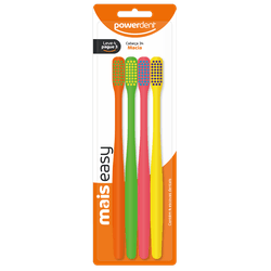 Escova de Dentes Powerdent Mais Easy 4un - 2596 - Grupo PDHB - Loja Virtual