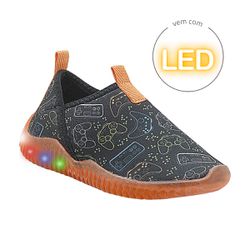 Tênis Infantil Menino Guty Led Laranja/Preto - 385... - Pé com Pé - Calçados Infantis