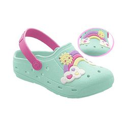 Babuche Infantil Menina Verde Água - 55556-1611 - Pé com Pé - Calçados Infantis