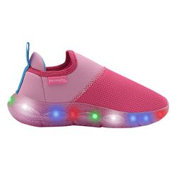 Tênis Infantojuvenil Menina Bubble Led Pink - 5850... - Pé com Pé - Calçados Infantis