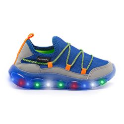 Tênis Infantojuvenil Menino Bubble Led Azul - 5850... - Pé com Pé - Calçados Infantis