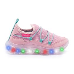 Tênis Infantojuvenil Menina Bubble Led Rosa - 5850... - Pé com Pé - Calçados Infantis