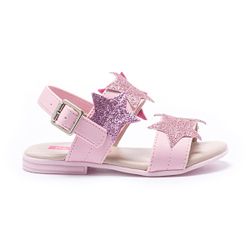 Sandália Infantojuvenil Menina Slim Glitter Rosa -... - Pé com Pé - Calçados Infantis