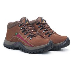 Bota Feminina Adventure Couro Marrom Comfort - 501... - PÉ LEVE