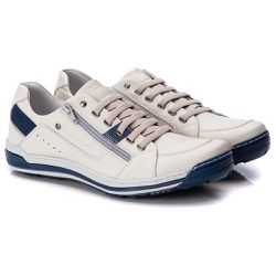 Sapatênis Masculino Gelo/Azul Comfort - 3015 - PÉ LEVE