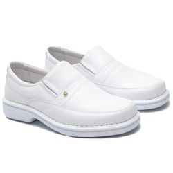 Sapato Comfort Masculino em Couro Branco - 1003SE - PÉ LEVE