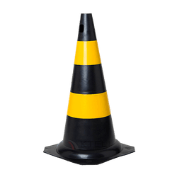 Cone 75CM Preto e Amarelo - Peronti Soluções