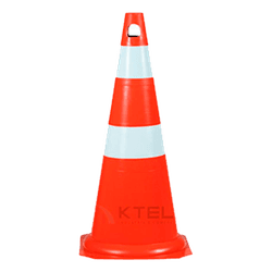 Cone 75CM Laranja e Branco - Peronti Soluções