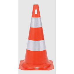 Cone Flexivel e Refletivo Laranja e Bran... - Peronti Soluções