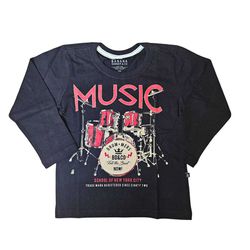 Camiseta Manga Longa Drummers - Petit Papillon Bebê & Criança