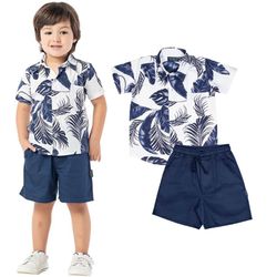 Conjunto Infantil Folhagem Azul - Petit Papillon Bebê & Criança