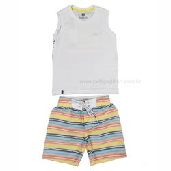 Conjunto Regata Microfibra Branco - Petit Papillon Bebê & Criança