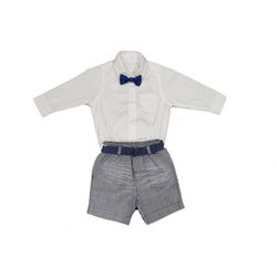 Conjunto Bebê Camisa Navi Bermuda Xadrez - Petit Papillon Bebê & Criança
