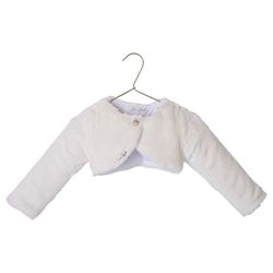 Bolero Infantil Em Pele Branco - Petit Papillon Bebê & Criança