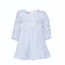 Vestido Batizado Manga Longa Bordado Inglês - Petit Papillon Bebê & Criança