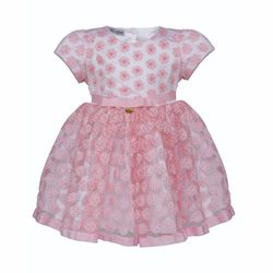 Vestido De Festa Flores Rosa - Petit Papillon Bebê & Criança