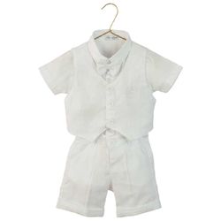 Conjunto Batizado Short Com Colete e Gravata - Petit Papillon Bebê & Criança