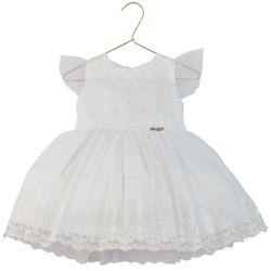 Vestido Batizado Manga Tule - Petit Papillon Bebê & Criança